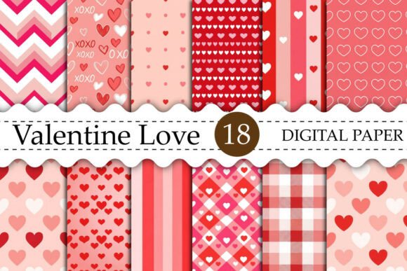 Download Valentine Love Digital Paper Bundle - Love Collection