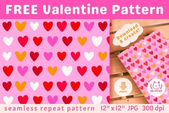 Download FREE Pink Valentine Seamless Pattern - Ink Collection