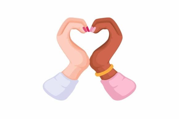 Download Hand Diversity Love Heart Shape Symbol - Love Collection