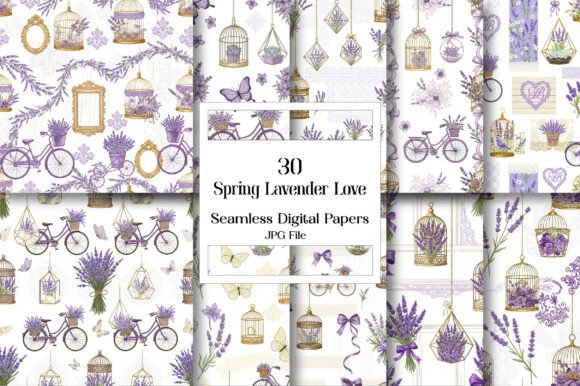 Download Spring Lavender Love Digital Paper - Love Collection