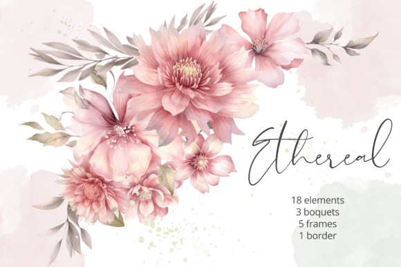 Download Watercolor Pink Flowers PNG Clipart - Ink Collection