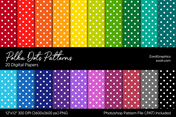 Download Polka Dots Rainbow Digital Papers - Digital papers Collection