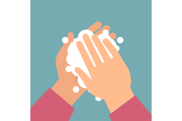 Download Washing Hands. Human Palms with Foam Bub - Palms Collection