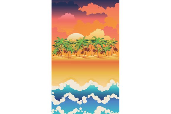 Download Sunrise Tropical Island with Palms - Palms Collection