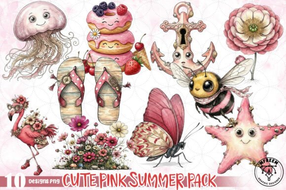Download Cute Pink Summer Pack PNG - Ink Collection