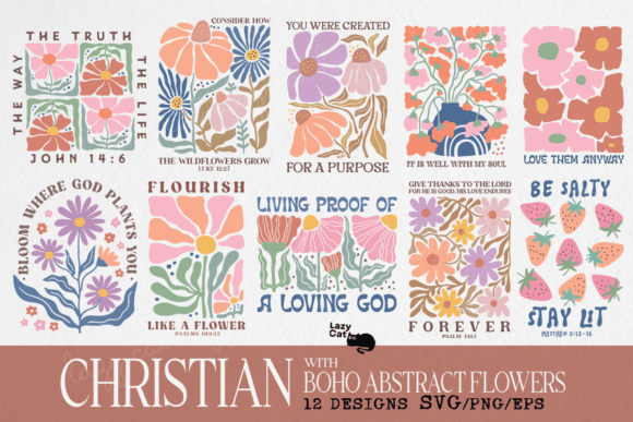 Download Christian Boho Flowers SVG PNG Bundle - Boho flower Collection