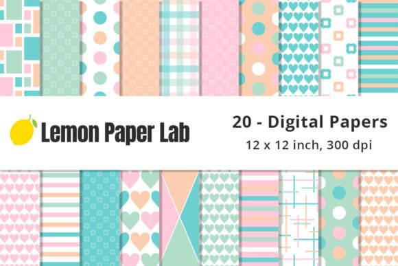 Download Pastel Geometric Digital Paper - Pastel geometric Collection