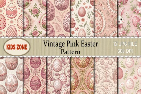 Download Vintage Pink Easter Pattern - Ink Collection