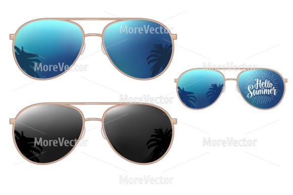 Download Aviator Modern Sunglasses with Palms - Palms Collection