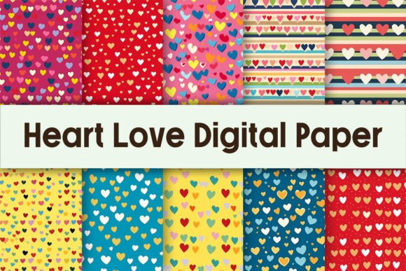 Download Heart Love Digital Paper - Love Collection