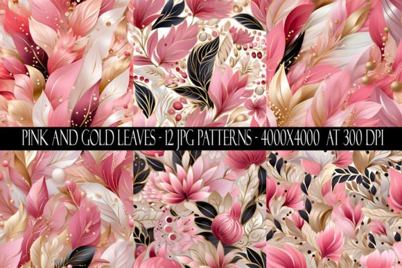 Download Pink and Gold Leaf Pattern - Ink Collection