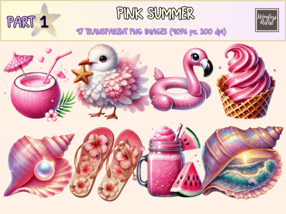 Download Pink Summer P1 Clipart - Ink Collection