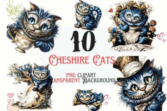 Download Cheshire Cat Ink Fantasy PNG Bundle - Ink Collection