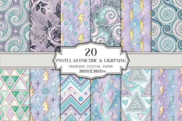 Download Pastel Geometric &amp; Lightning Seamless - Pastel geometric Collection