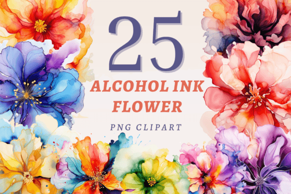 Download Alcohol Ink Flower PNG Bundle - Ink Collection