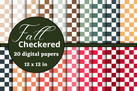 Download Fall / Autumn Checkered Digital Papers - Digital papers Collection