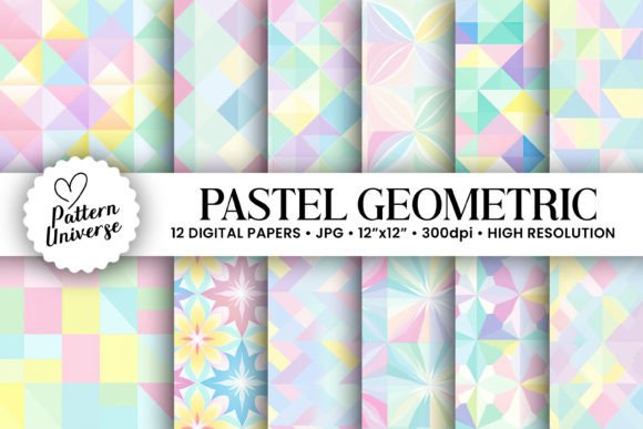Download Pastel Geometric Shapes Digital Papers - Digital papers Collection