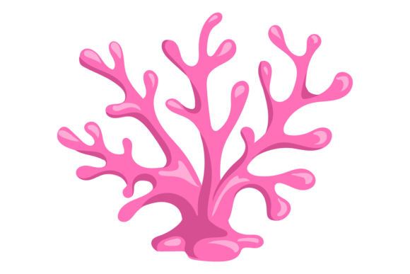 Download Pink Coral Reef Branch. Cartoon Underwat - Ink Collection