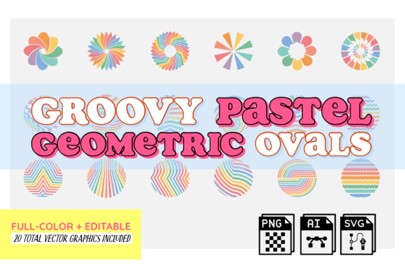 Download Groovy Pastel Geometric Ovals - Pastel geometric Collection