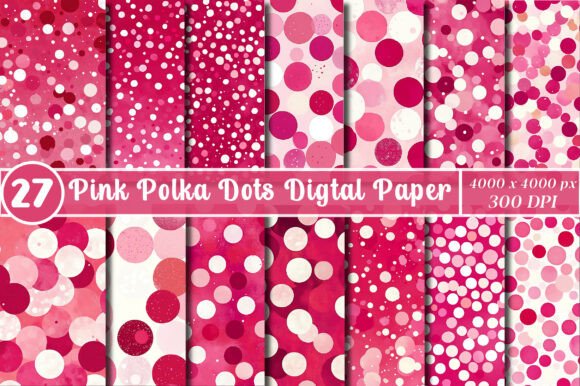 Download Pink Polka Dots Digtal Paper - Ink Collection