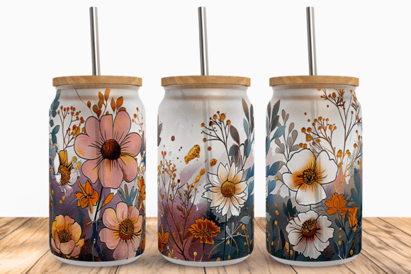 Download Boho Flower 16Oz Libbey Wrap PNG - Boho flower Collection