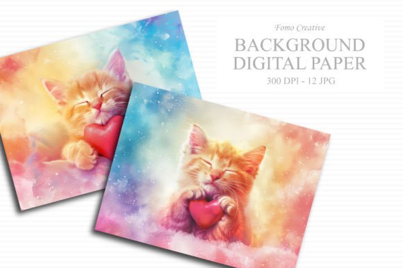 Download Feline Love Digital Paper - Love Collection