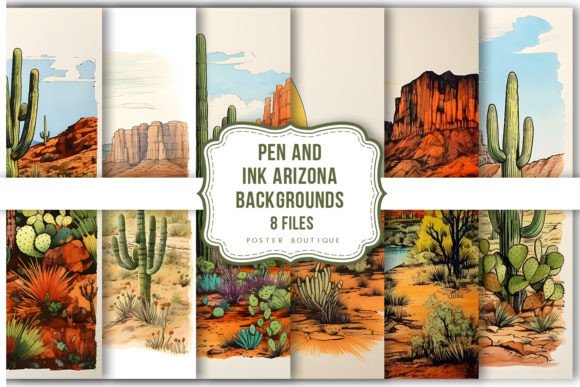 Download Pen and Ink Arizona Backgrounds Pack - Ink Collection