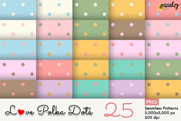 Download Love Polka Dots Patterns Set - Love Collection