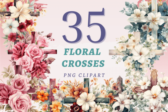 Download Floral Crosses PNG Bundle - Crosses Collection