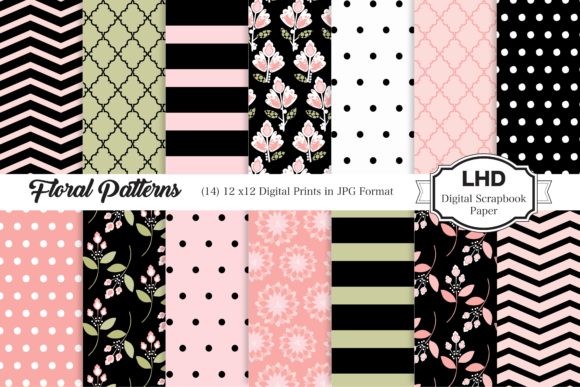 Download Floral Pink and Black Patterns - Ink Collection