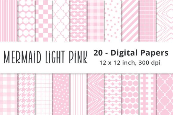 Download Mermaid Light Pink Digital Pattern Paper - Ink Collection