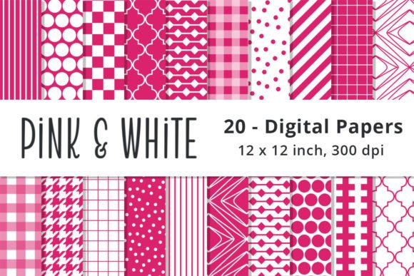 Download Pink Digital Scrapbook Paper Patterns - Ink Collection
