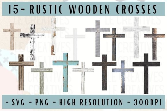 Download 15 RUSTIC WOODEN CROSSES WATERCOLOR - Crosses Collection