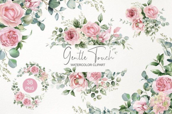 Download Pink Floral Clipart. Watercolor Flowers - Ink Collection