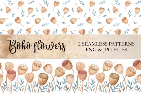 Download Boho Flower Seamless Pattern Sublimation - Boho flower Collection
