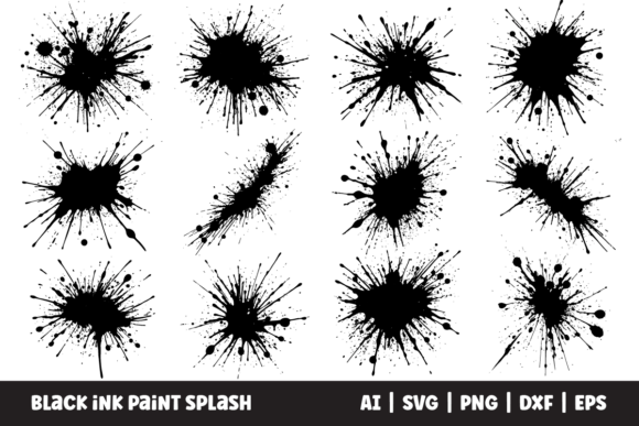 Download Black Ink Paint Splash Vector Clipart - Ink Collection