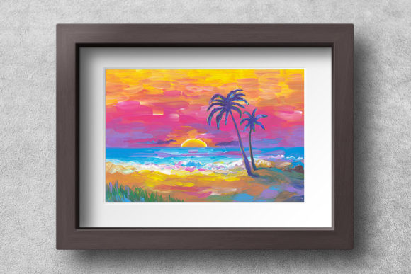 Download Palms Beach Sunset Printable Art - Palms Collection