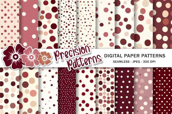 Download Burgundy Pink Polka Dot Digital Paper - Ink Collection