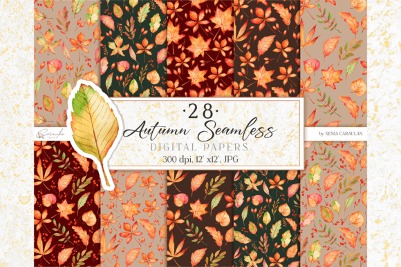 Download Fall Seamless Digital Papers - Digital papers Collection