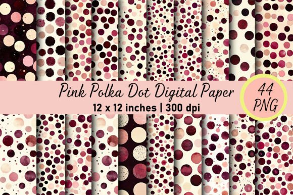 Download Pink Polka Dot Digital Paper - Ink Collection
