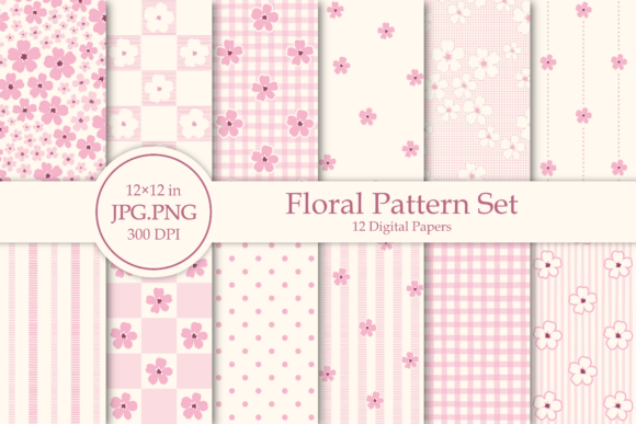 Download Pink Floral Pattern Set - Ink Collection